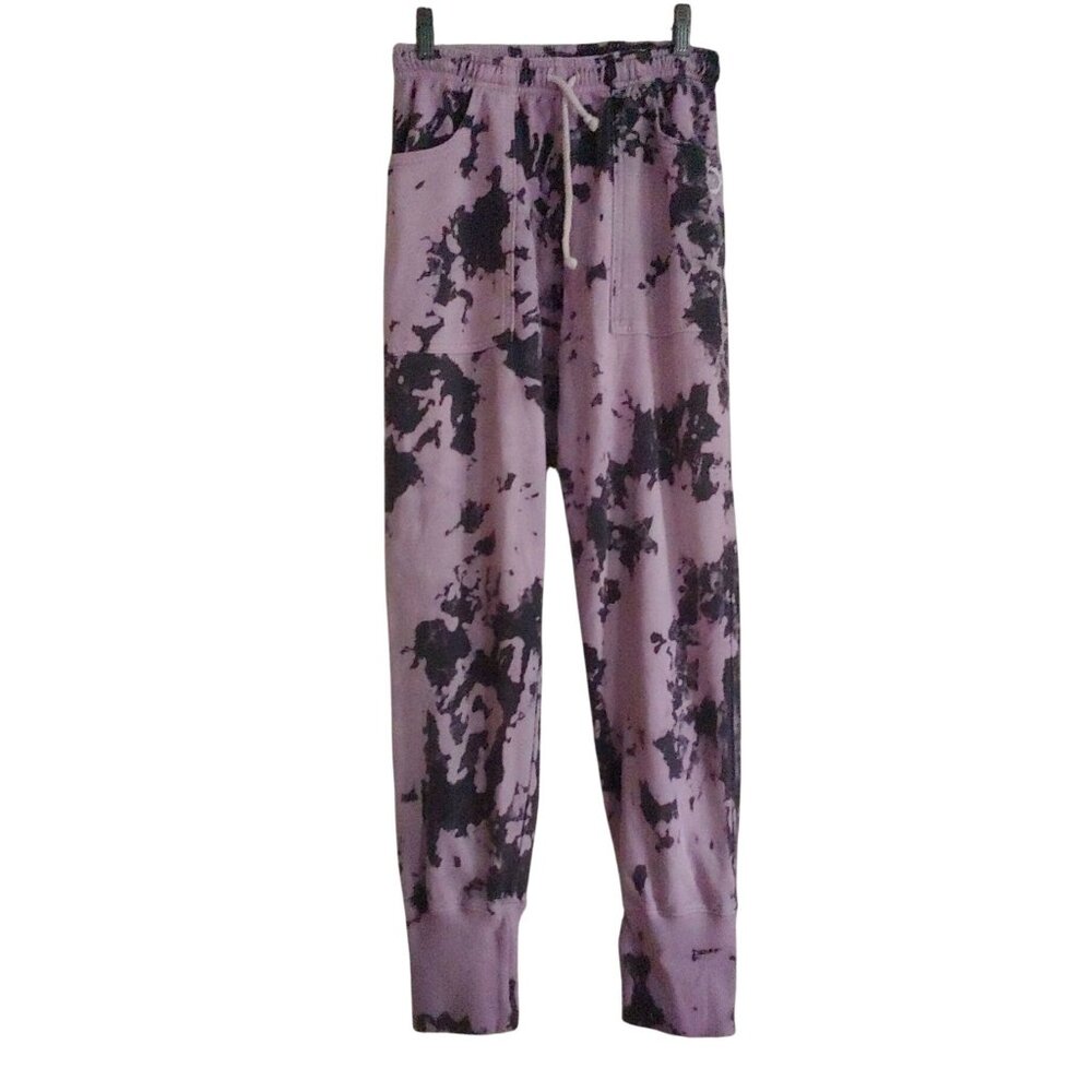 Big Bud Lavender/Black Tie-Dye Streetwear Pockets Jogger Pants XS
